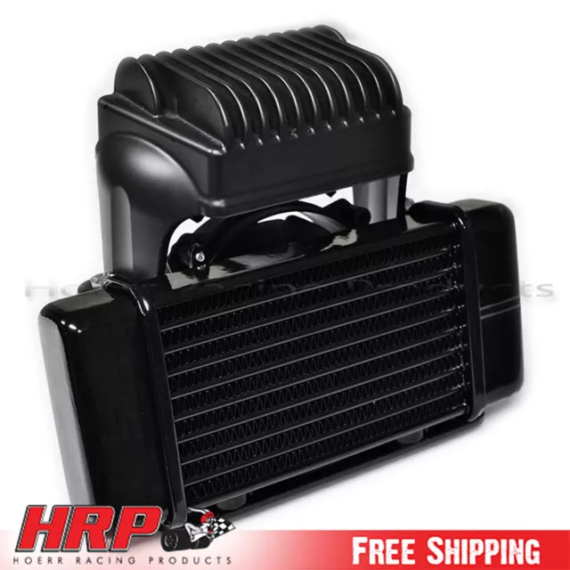 Jagg 751-FP2400 Horizontal Low-Mount 10 Row Fan-Assisted Oil Cooler Kit Black 2