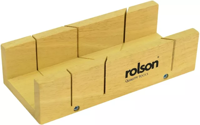 Rolson 230mm Wooden General purpose Mitre Box with inner width 72mm UK