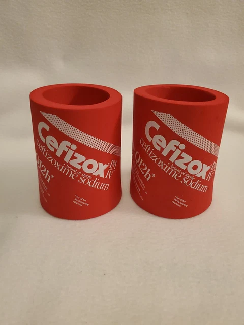 RED Foam Beer Soda Pop Can KOOZIE COOZIE Cerfizox Retro Style Drug Company