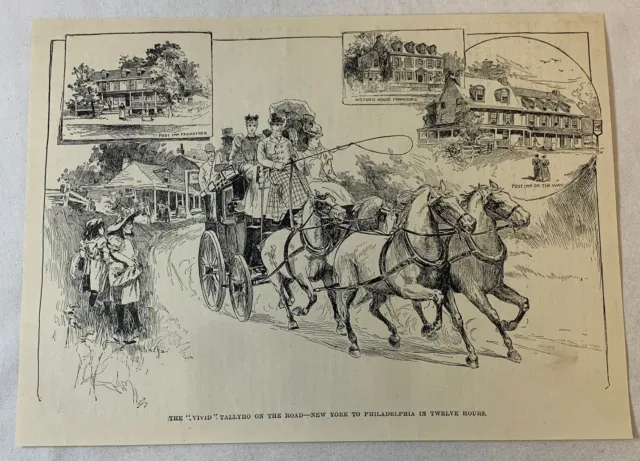 1894 Rivista Incisione ~Il ' Vivid ' Tally (Nastro) Ho Sul Strada Cavallo