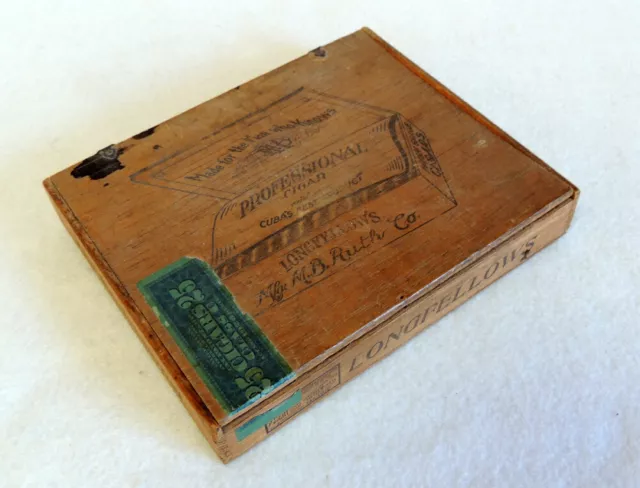 Rare Vintage Longfellow's  Professional Cigar Box.. 1926.. Unique Graphics 2