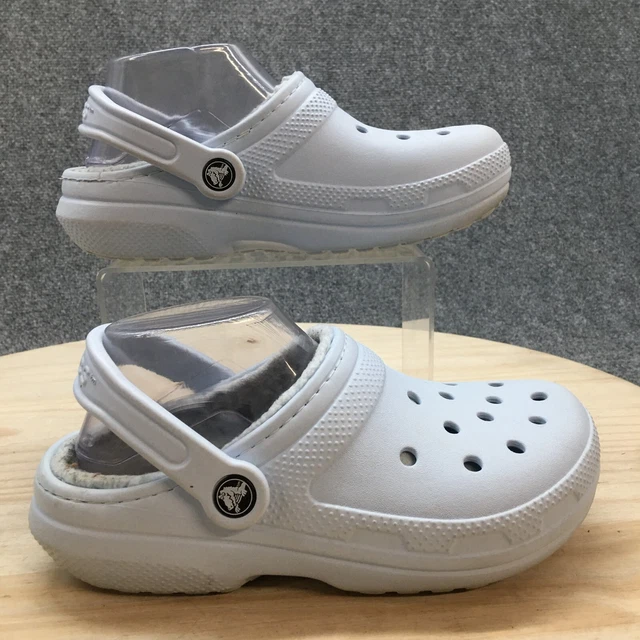 Crocs Shoes Mens 4 Womens 6 Fur Slip On Clogs Blue Rubber Slingback Flat Comfort