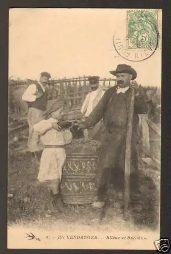 POUILLY-sur-LOIRE (58) HARVEST. SILENE and BACCHUS in 1907
