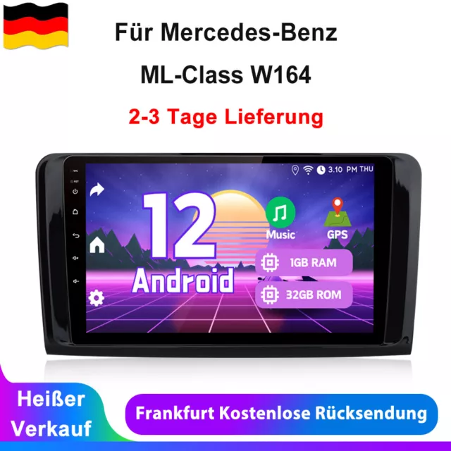 Autoradio Für Mercedes Benz M-Klasse W164 GL X164 GPS Navi WIFI Android 12 DAB+