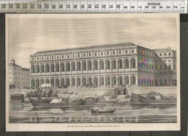 G508 / Gravure /  Vue De L Edifice Du Quai D Orsay Prise Du Cote De La Riviere
