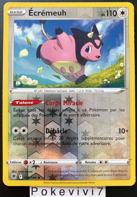 Pokemon Card ECREMEUH 126/189 Holo REVERSE Sword & Shield 10 EB10 EN NEW