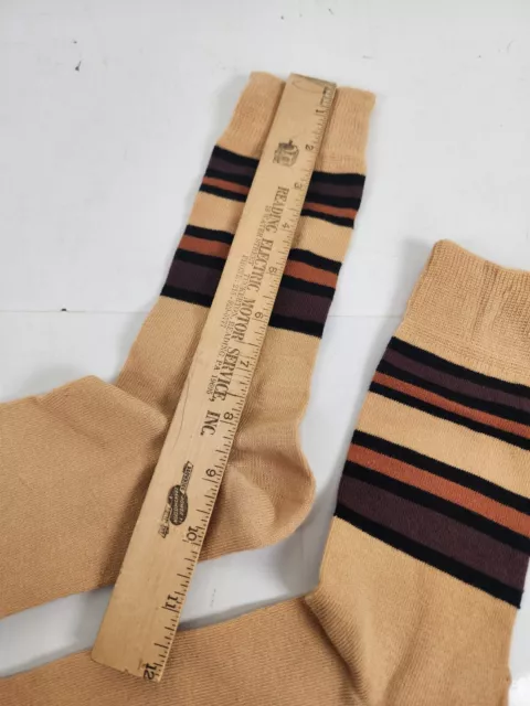 Vtg 40s Socks Cotton Stretch Mens Rockabilly New Deadstock Striped Stripes Socks 2