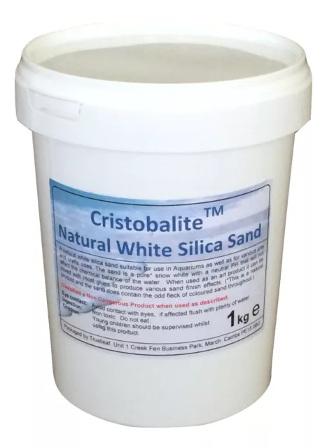 1kg Tub of Natural Brilliant White Silica Sand for Aquariums - Re-sealable Tub.