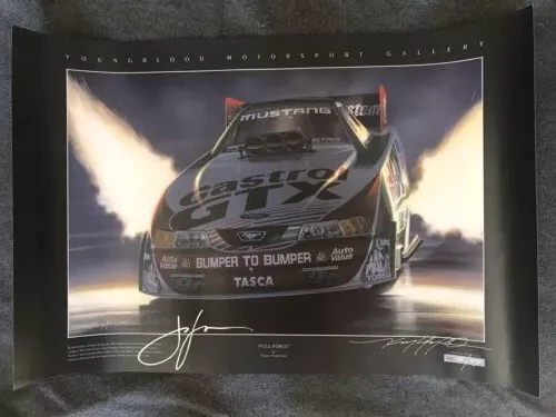 John Force 20X30 Signed Lithograph Kenny Youngblood Signed LE Full Force 135/450
