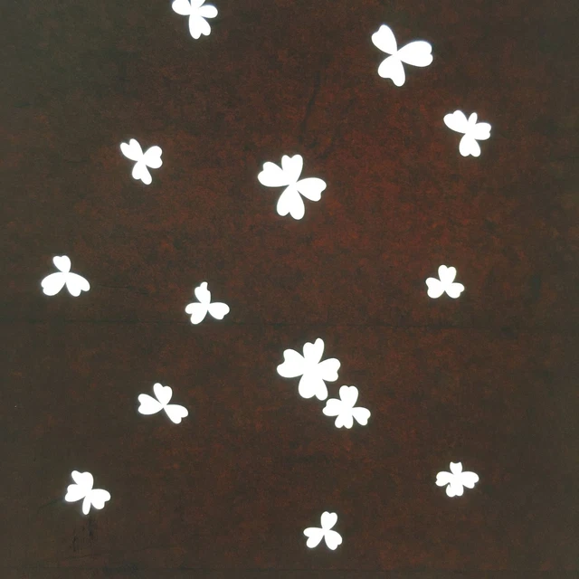 Antique Japanese Katagami Kimono Stencil Katazome Meiji Floral Design 4Y369