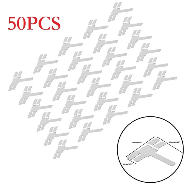 50 pz strisce in acciaio nichelato tipo T per assemblaggi batteria