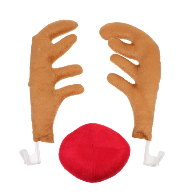 2 Sets Weihnachtsautogeweih Stoff Rentierhörner Fürs Rentiergeweih Kostüm
