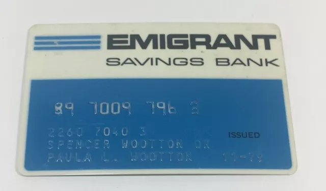 1 Expired Credit Card For Collectors - Emigrant Savings Bank Card Vry Rare (7250