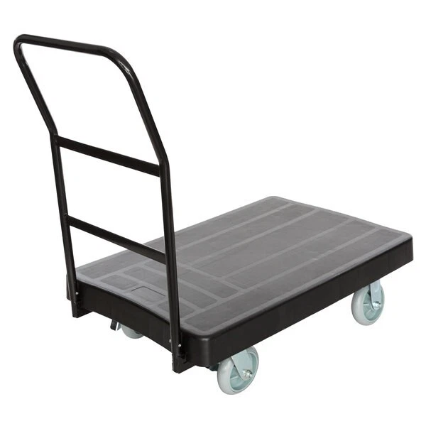 Platform Truck Ergonomic Handle Heavy Duty Plastic 250 lb Capacity 36" x 24"