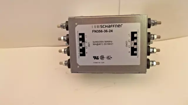 Schaffner FN356-36-24 Chassis Mount EMC/EMI Line Filter 3Ph 36A AC-DC 60Hz 33-3