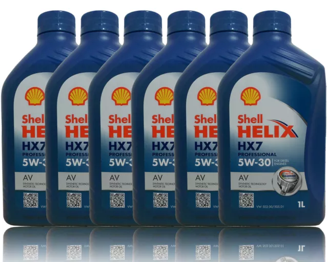 Shell Helix HX7 Professional AV 5W30, 6x1 Liter Motoren�l VW 50501