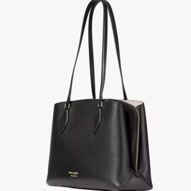 kate spade new york Black Pebbled Leather Zeezee Large Work Tote $358 Brand New