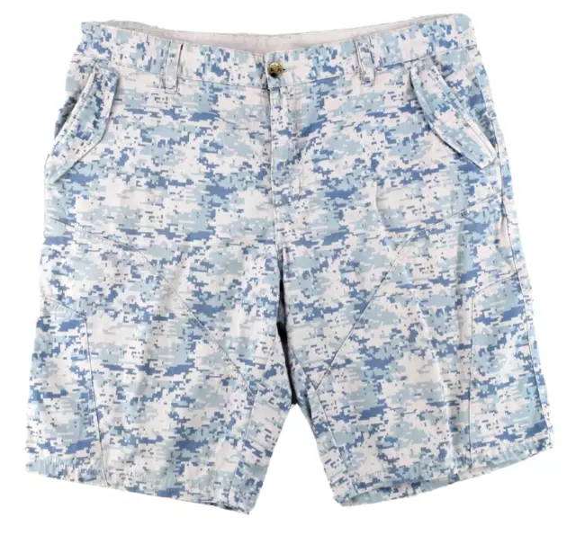 Bad Boy Mens Blue/Grey Digital Camouflage Cotton Casual Walk Shorts Size 38