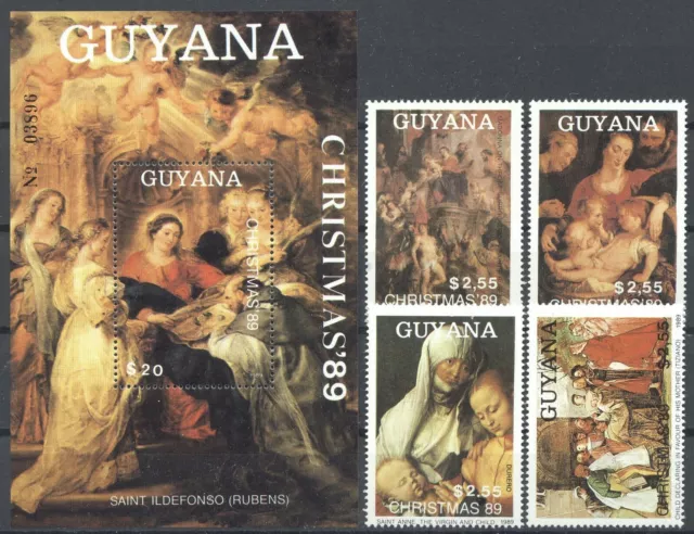 Weihnachten, Christmas, Gemälde - Guyana - ** MNH 1989