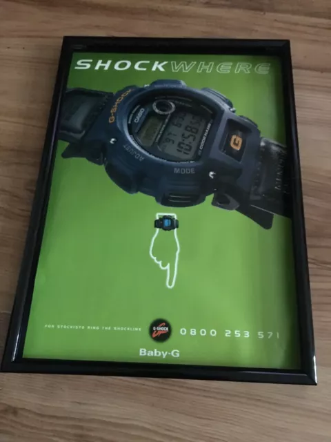 CASIO G SHOCK UHR-1997 gerahmte Originalanzeige