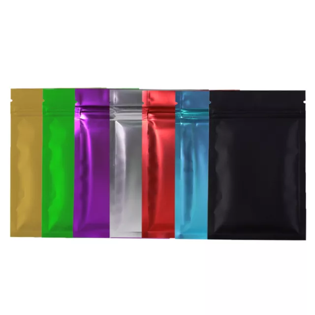 New Flat Metallic Mylar Resealable QuickQlick™ Bags Pouches Variety Colors Sizes