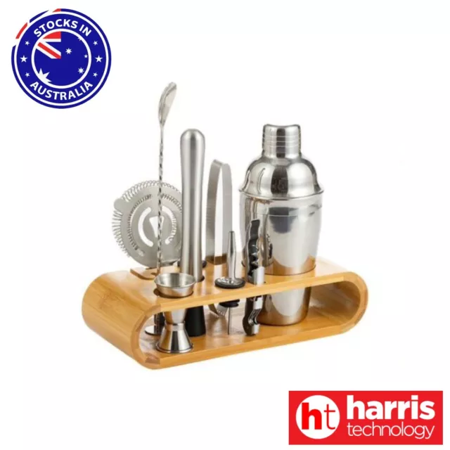 BOOC 9 PCS Cocktail Shaker Set Bartender Kit with Stand Bar Drink Mixer steel