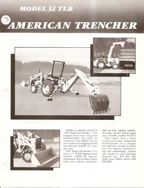 Equipment Brochure - American Trencher Bradco 32 TLB - Backhoe Loader (E2551)