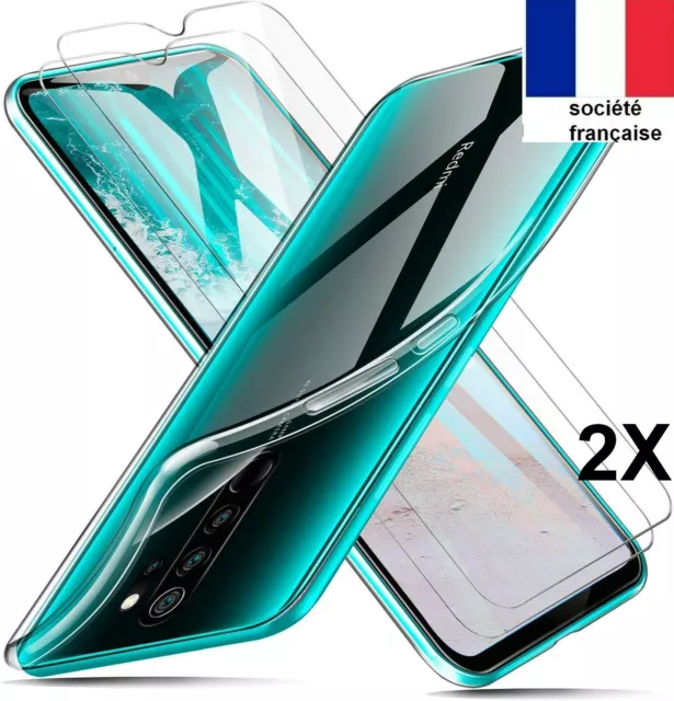 COQUE XIAOMI REDMI NOTE 8 PRO 8T 7 9A  9T 3X VITRE VERRE TREMPE housse tpu gel