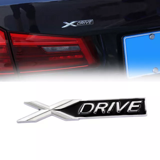 Logo Embleme BMW XDRIVE X DRIVE Chrome Porte Capot Aile Gauche Droite Stickers