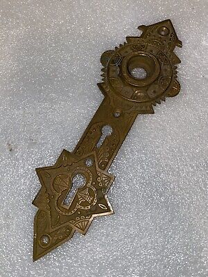 Antique Double Keyhole Backplate Nimick And graham Victorian Brass
