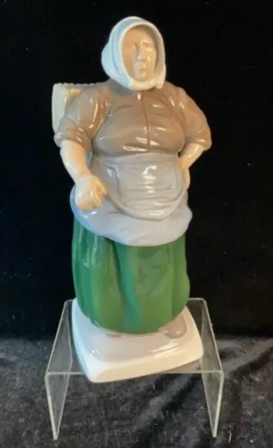 Hermosa estatuilla de porcelana de una pescadora de Bink and Grondahl No.1702