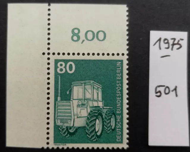 BERLIN 1975  I + T Mi. 501 ** Ecke 1 Eckrand oben links postfrisch Technik Top