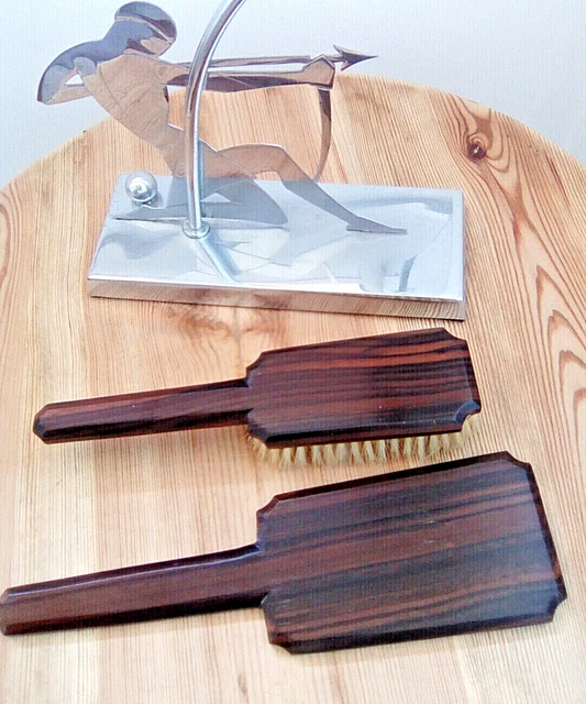 Art déco, 1930s, miroir, face à main, et brosse palissandre  TB état
