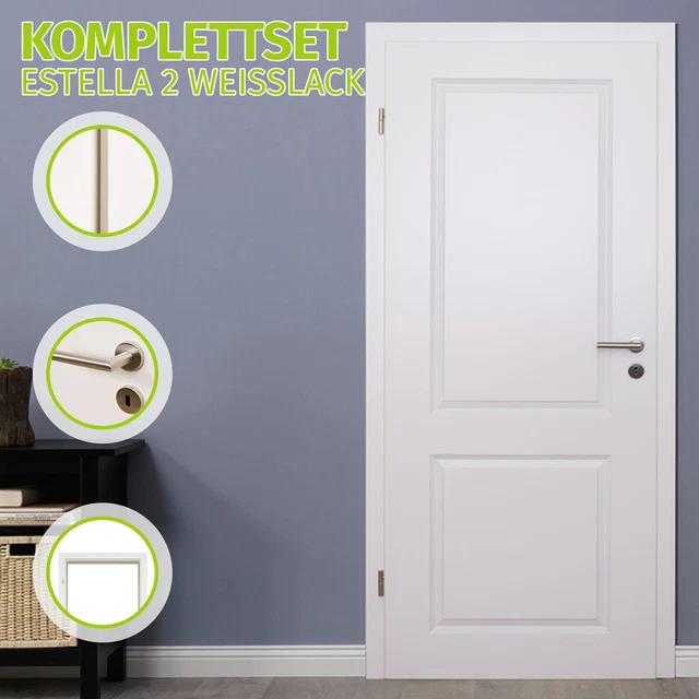 HORI ZIMMERTÜR KOMPLETTSET Innentür inkl. Zarge + Türgriff Estella 2