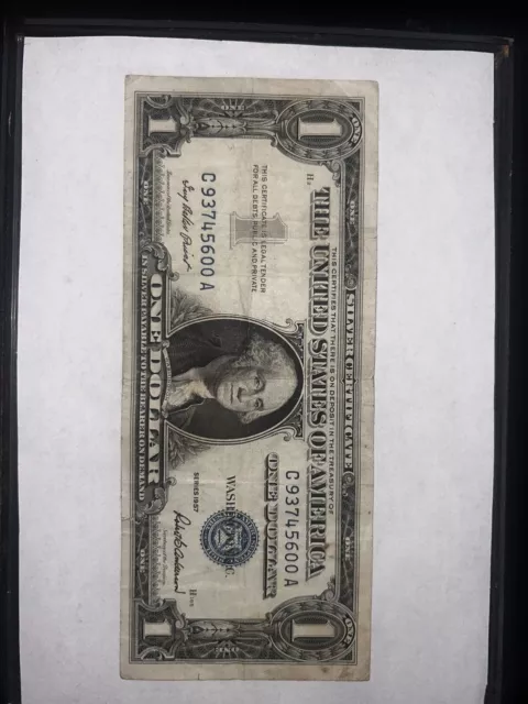 1957 silver certificate 1 blue seal dollar bills