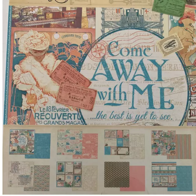 Graphic 45 Come Away with Me Collection 8 x 8 inch Paper Pad Very Rare