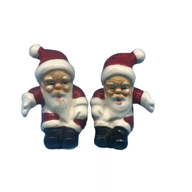 Vintage 1960’s ceramic santa claus salt and pepper shakers Made In Japan