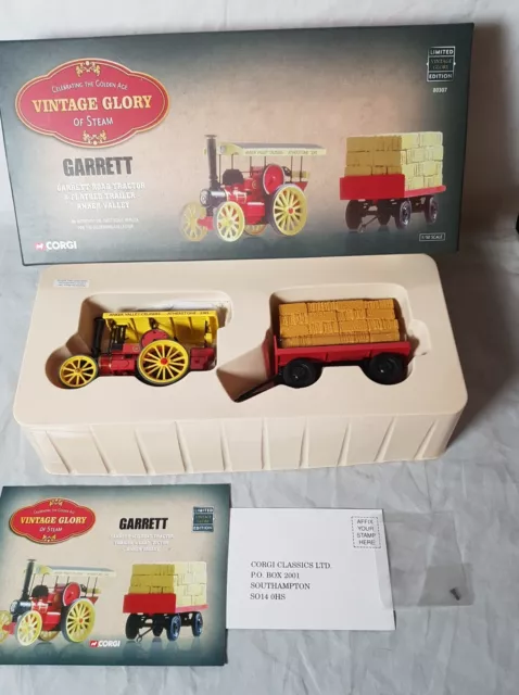 Corgi Vintage Glory 80307 Garrett Road Tractor & Flatbed Trailer Set  Ltd Ed VGC