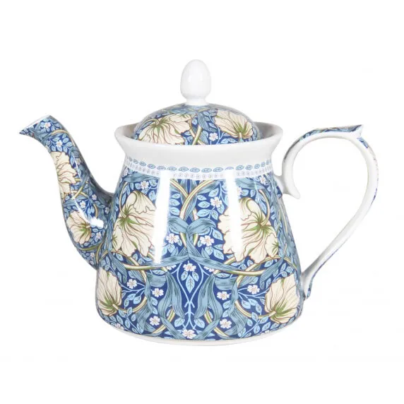 Elegant Kitchen Teapot William Morris Blue China Tea Pot 1 Litre