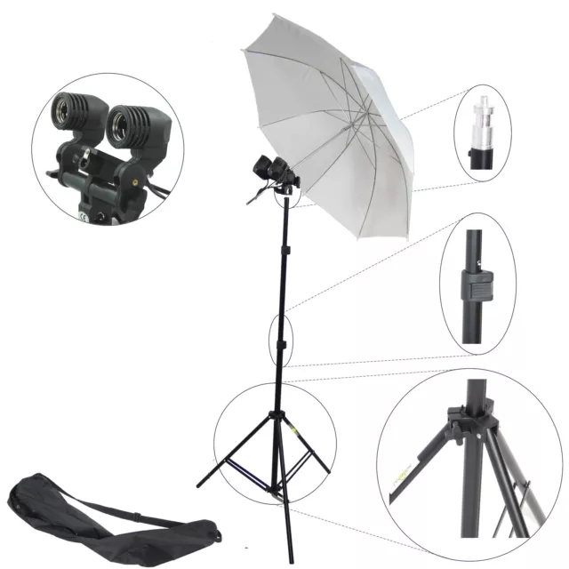 Kit d'éclairage Studio Photo DynaSun MM2KIT Douille Double Parapluie Trépied Sac