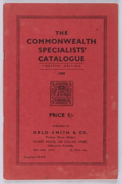 CATALOGUES Australia ACSC 12th Edition, 1948, pub by Orlo-Smith & Co