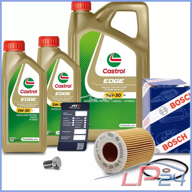 Bosch Filtre Huile+7L Castrol Edge Fst 5W30 C3 Pour Bmw Série 5 E60 E61 520-530