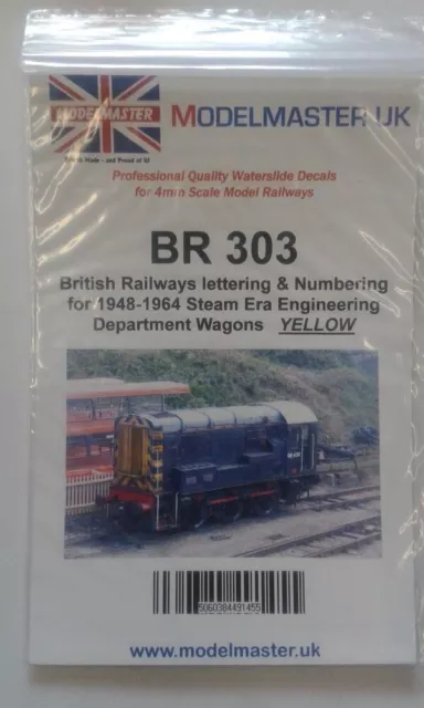 Decals for BR 1948-65 Engin. Dept. Wagons Modelmaster MMBR303
