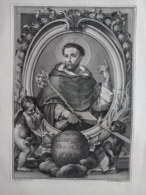 Antique 18th San Domenico Original Engraving Gennaro Gutierrez 38.3x50cm Antique 18th San Domenico Original Engraving Gennaro Gutierrez 38.3x50cm
