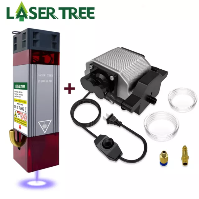 80W 12/24V Laser Module Head Kit for Laser Engraver Cutting DIY ,Air Assist Pump