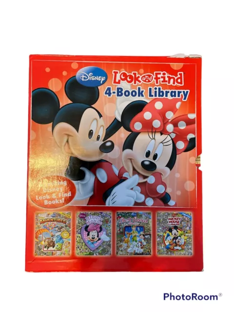 Disney Look and Find 4 book library Adventures Minnie Mickey Mouse Vgc