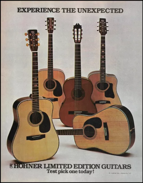 Hohner Limited Edition Acoustic Guitar Series 1976 advertisement 8 x 11 ad print