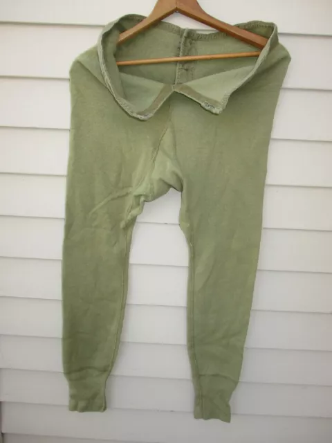 WWII US ARMY Winter Long Johns OD Green Cotton Wool Highly Scarce WW2 ...