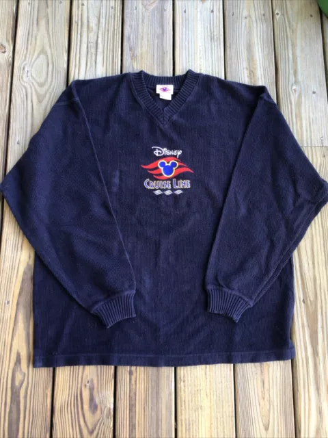 Vintage Disney Cruise Line DCL Mens Sz XL Embroidered  Sweater Mickey Mouse
