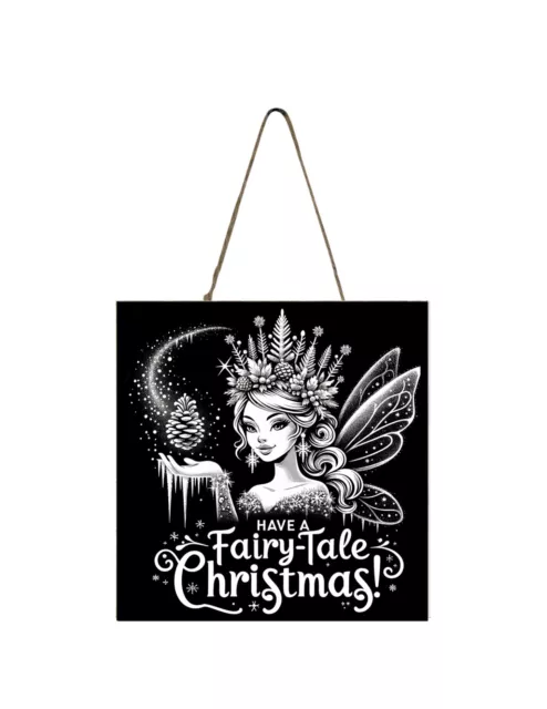 Black and White Have Fairytale Christmas Ornament, Tier Tray Sign Wood Mini Sign